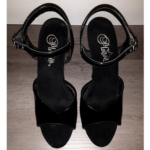 Pleaser KISS-209 Black Ankle Strap Stiletto Platform High Heels Size 7 PLS READ! - Picture 4 of 16